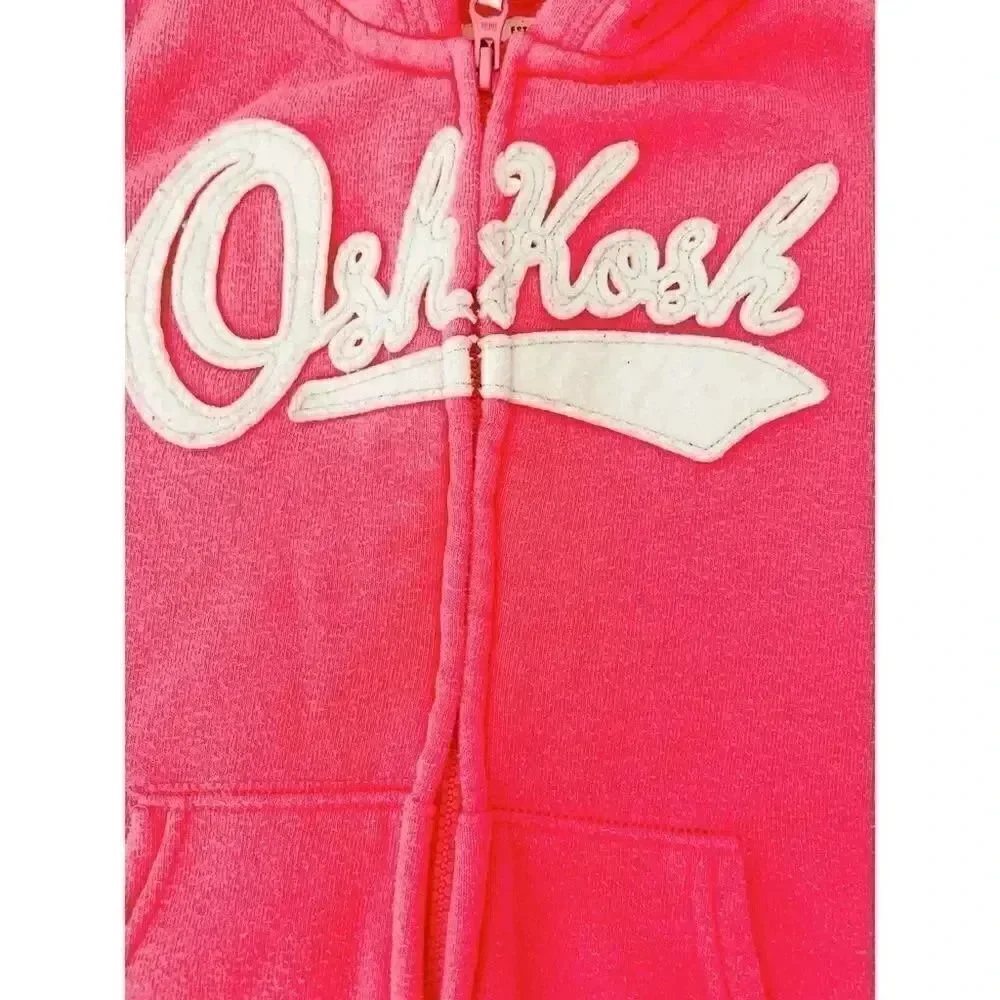 OshKosh B’Gosh Pink Logo Hoodie Toddler Girls Long Sleeves Fleece